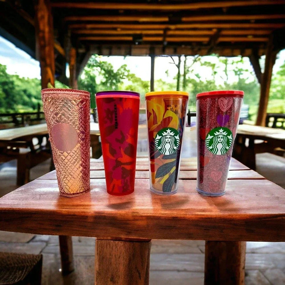 Starbucks Other - 4 Starbucks 24oz Tumbler Valentine's Day Diamond Studded Floral Venti Summer
